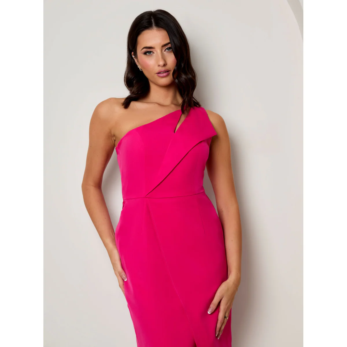 Chi Chi London One Shoulder Cut Out Mini Dress in Pink - Image 3