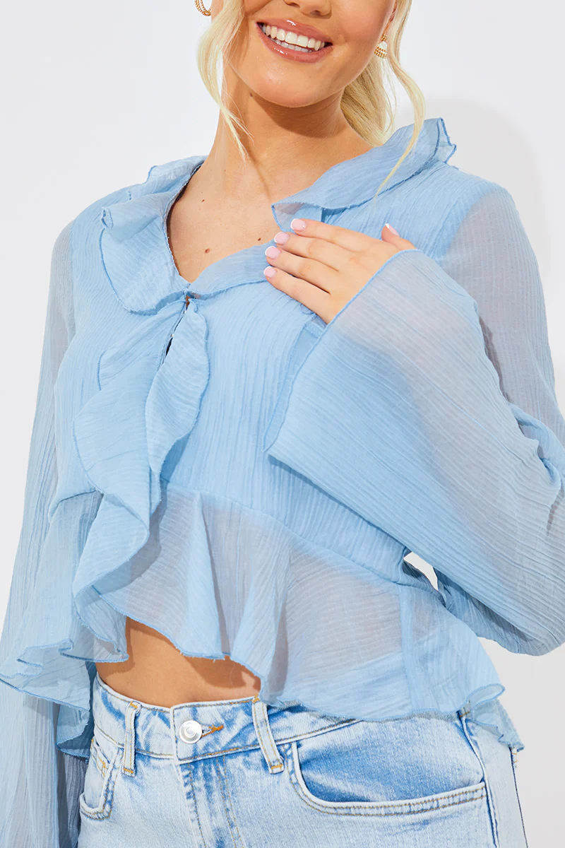 Chiffon Frill Blouse - Image 3