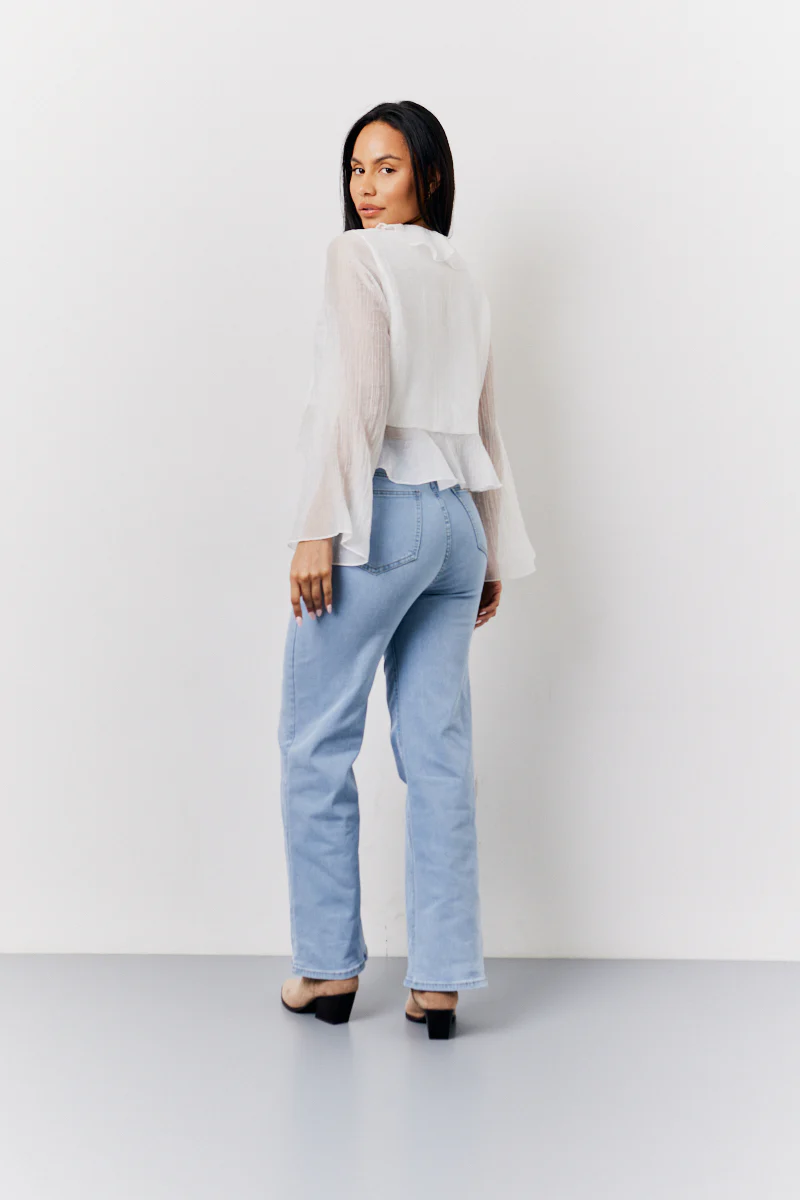 White Chiffon Frill Blouse - Image 4