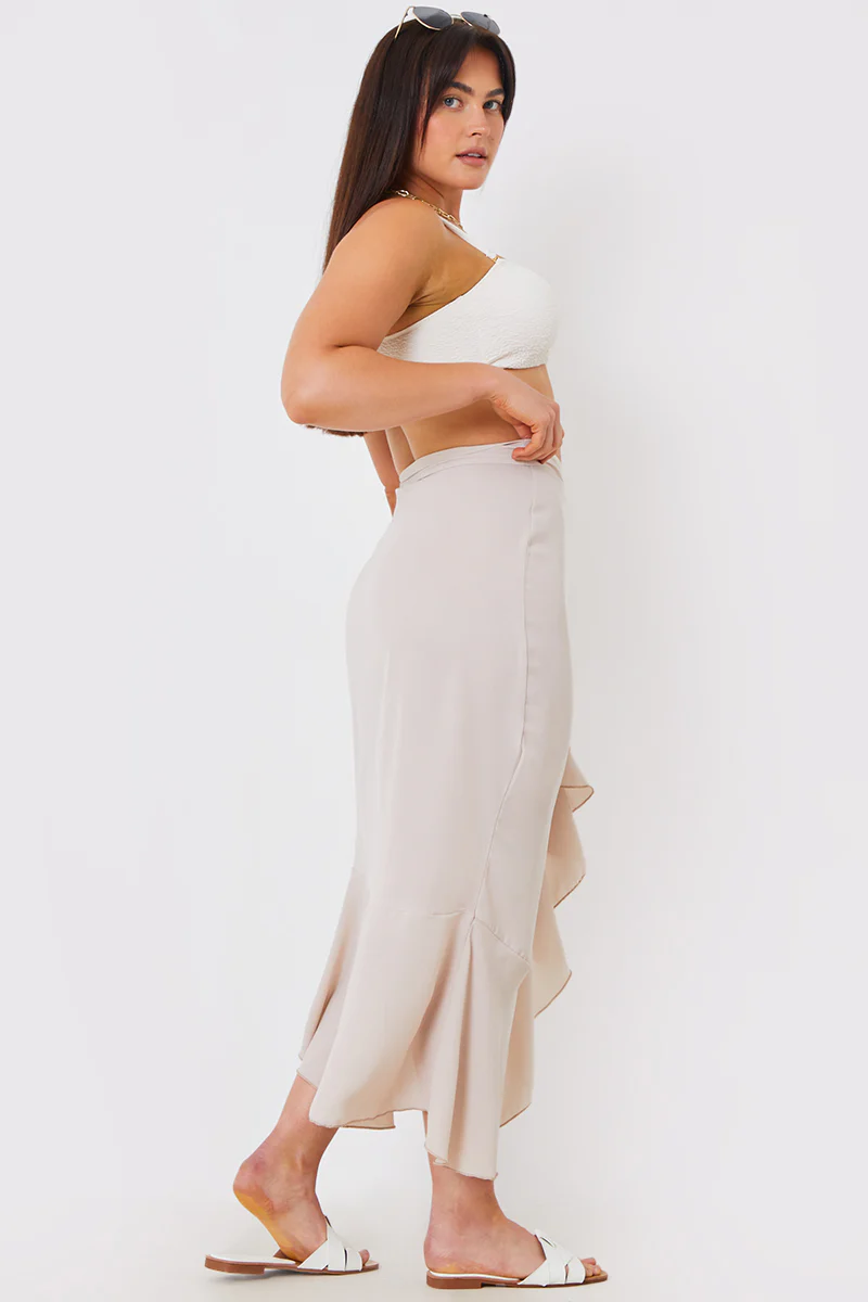 Chiffon Frill Detail Wrap Sarong - Image 3
