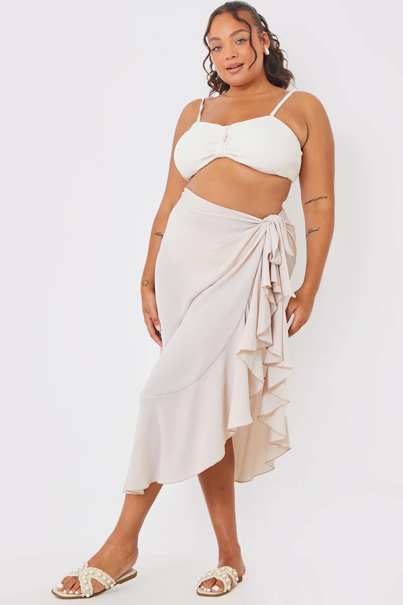 Chiffon Frill Detail Wrap Sarong - Image 4