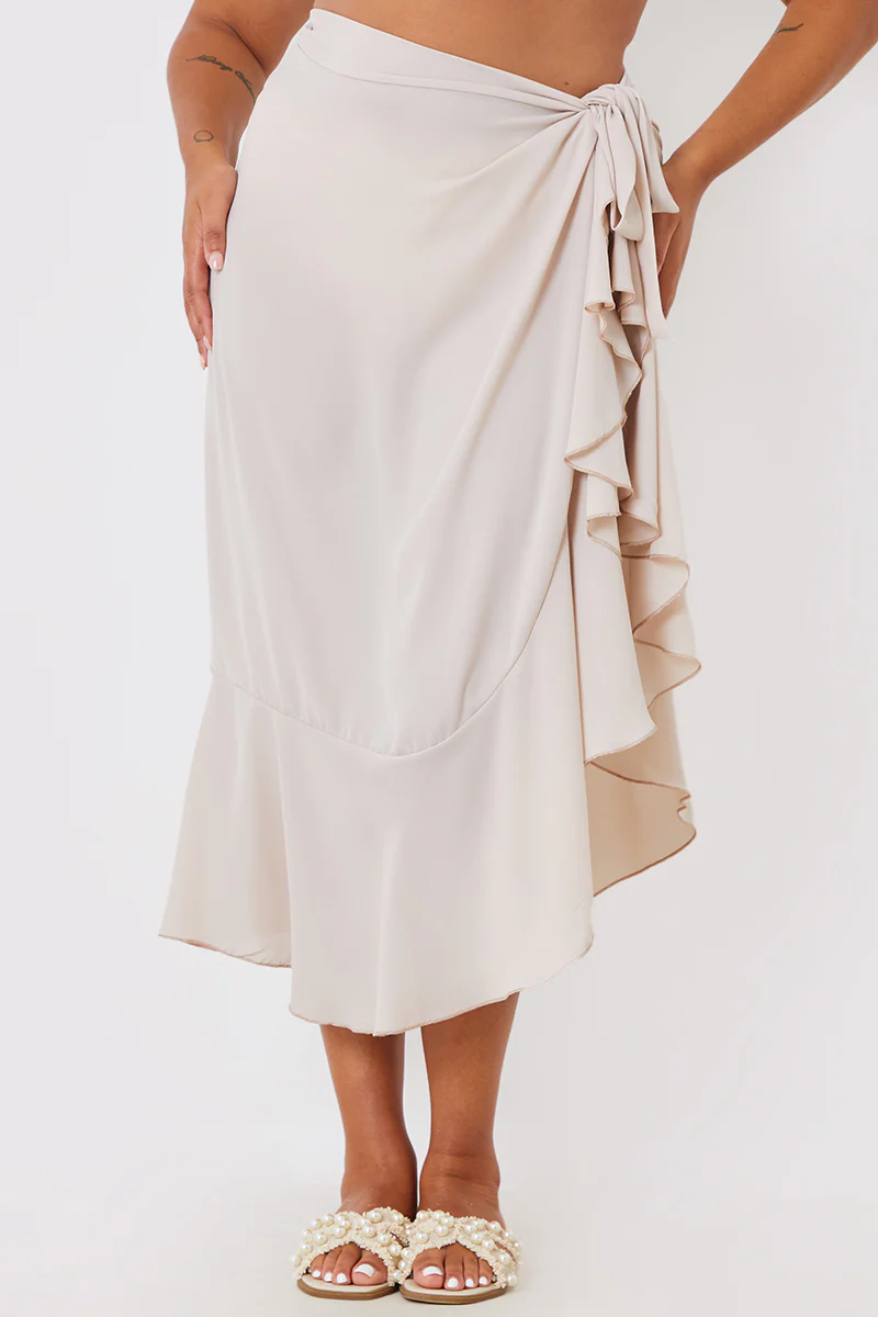 Chiffon Frill Detail Wrap Sarong - Image 5