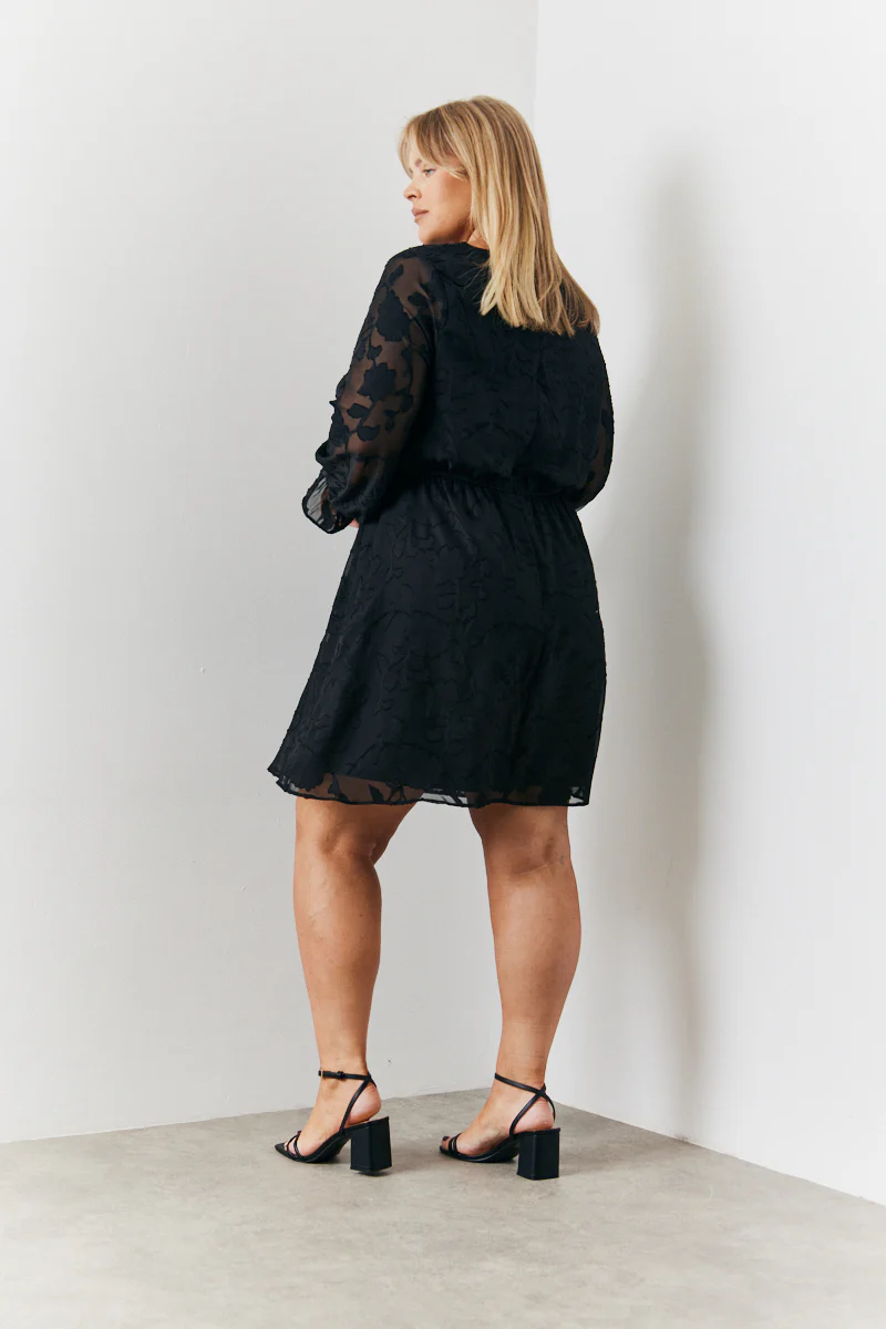 Chiffon Jacquard Skater Mini Dress - Image 3