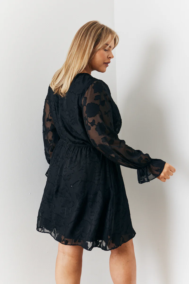Chiffon Jacquard Skater Mini Dress - Image 4