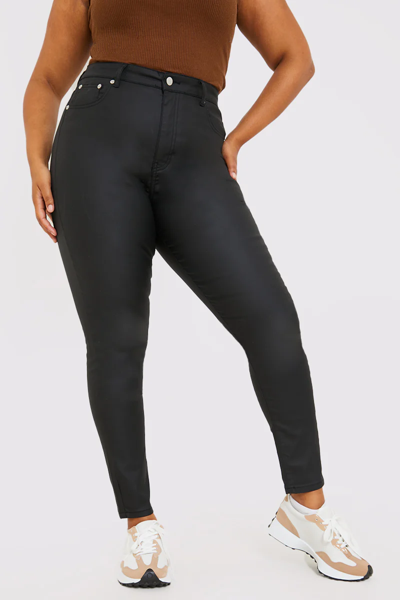 Coated High Waisted Jeans - Image 9