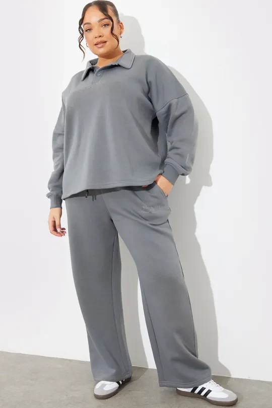 Collared Button Up Jersey Sweatshirt - Image 6
