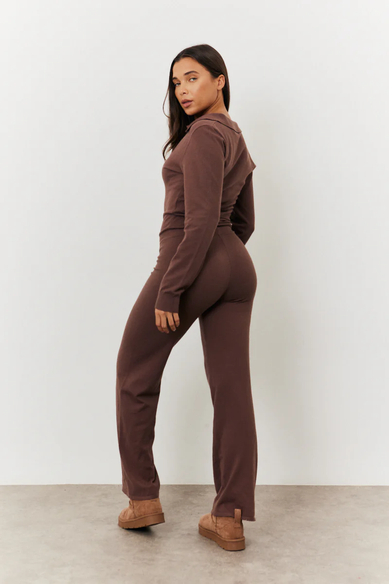 Collared Knit Jumpsuit - Image 3