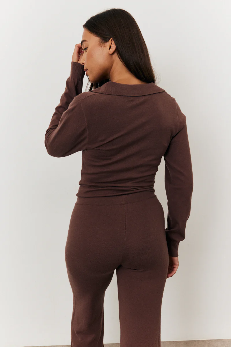 Collared Knit Jumpsuit - Image 4