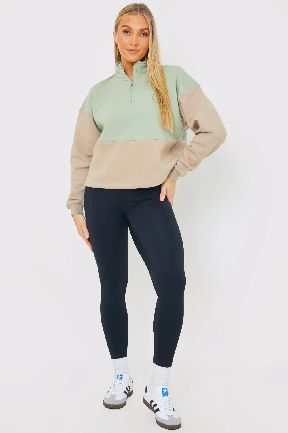 Colourblock Half Zip Sweatshirt - Image 3