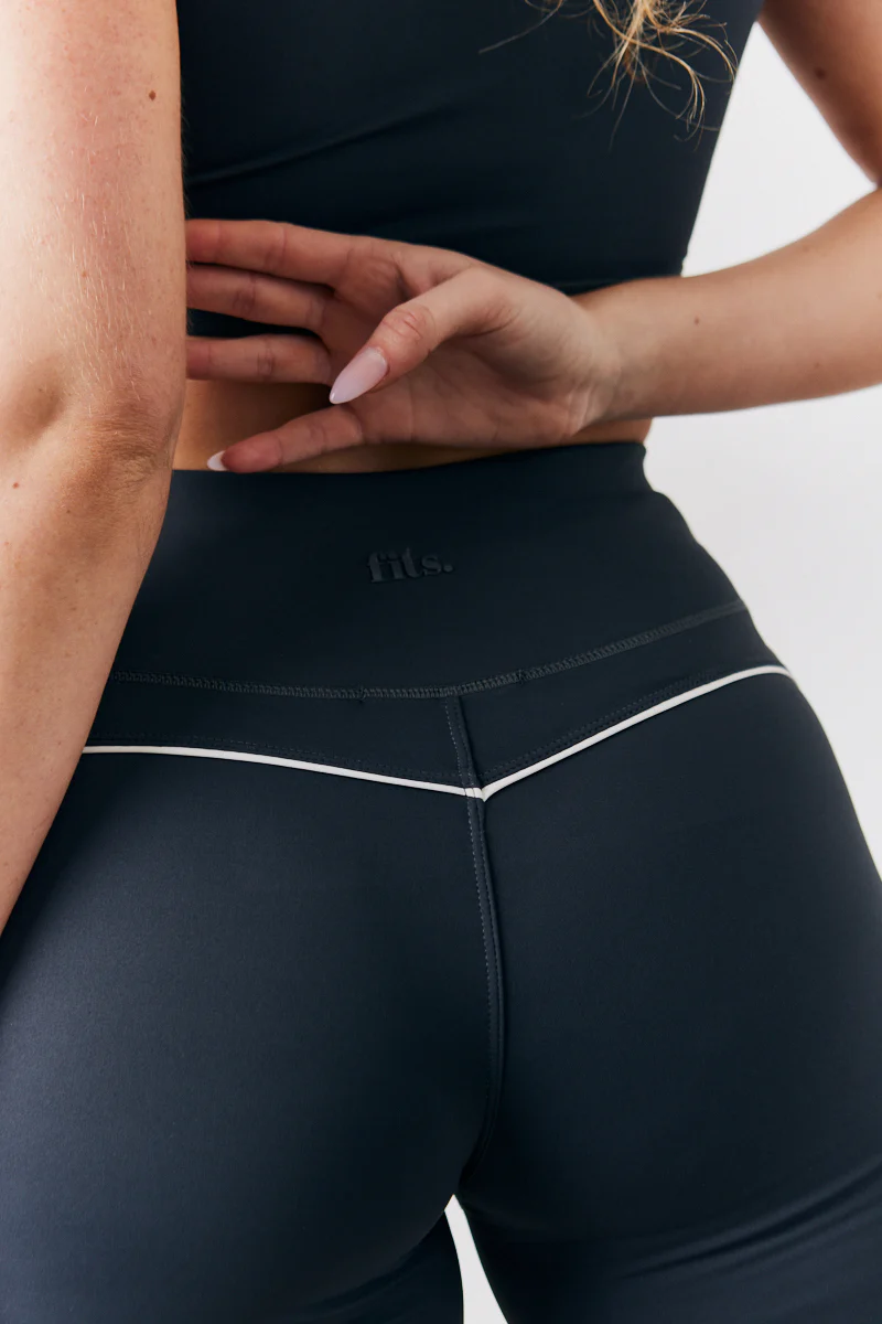 Indigo Blue Contrast Piping Co-Ord Cycling Shorts - Image 4