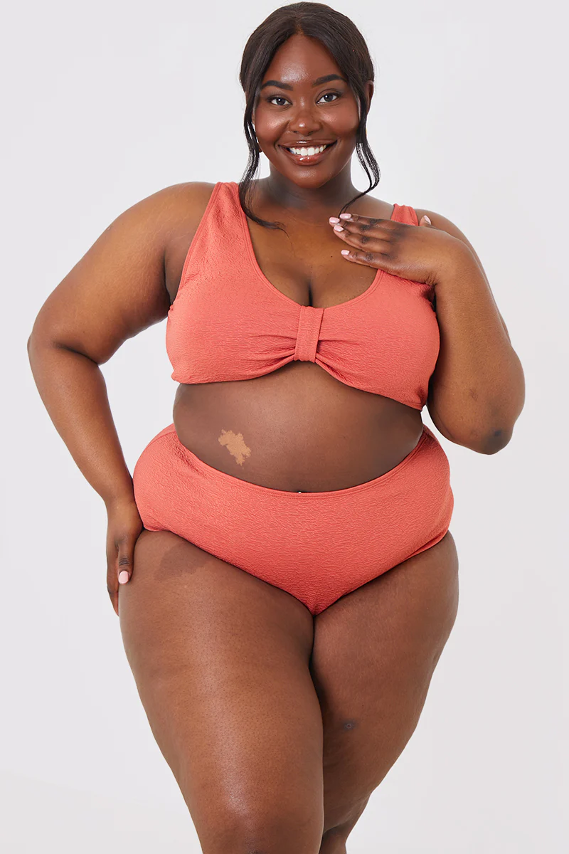 Control Textured High Waist Bikini Bottoms - Image 6