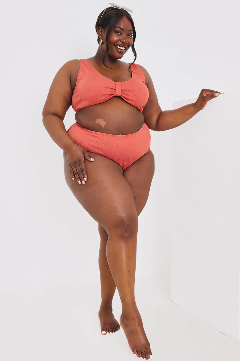 Control Textured High Waist Bikini Bottoms - Image 7