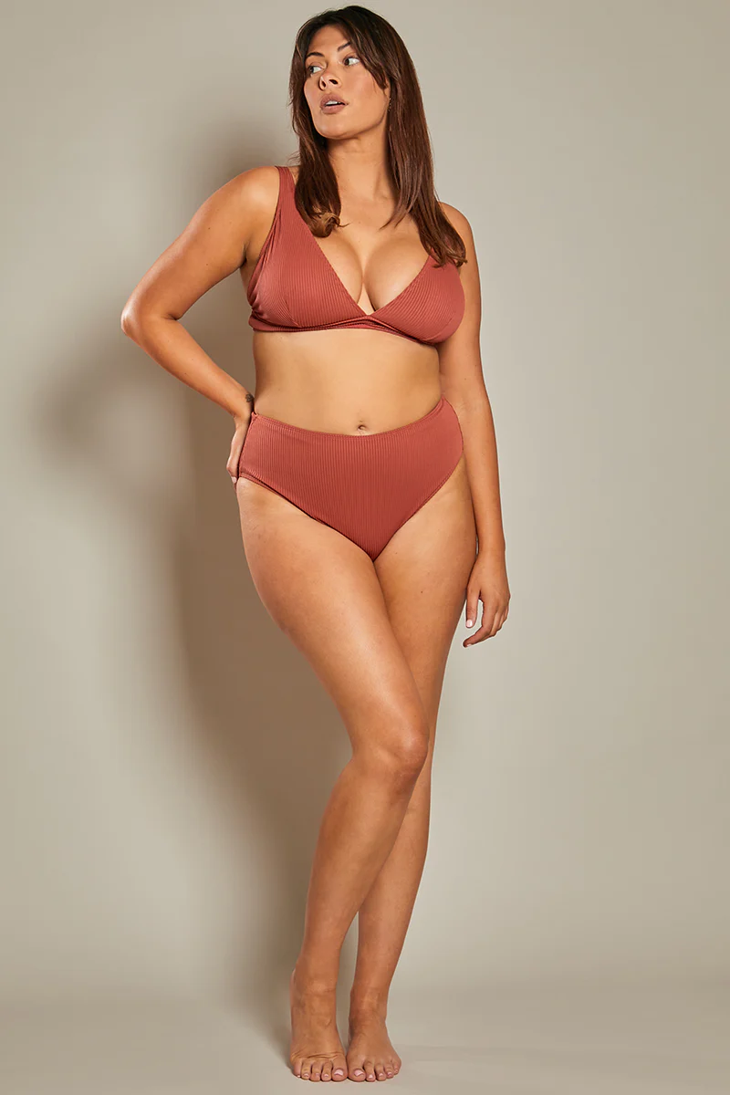 Contour Rib High Leg High Waisted Bikini Bottoms - Image 2