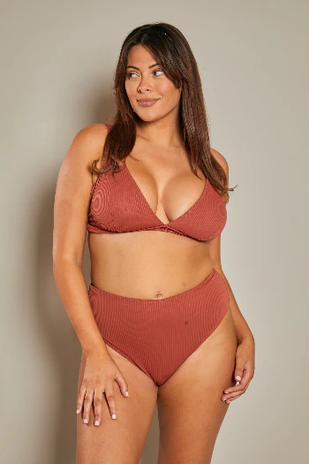 Contour Rib High Leg High Waisted Bikini Bottoms - Image 3