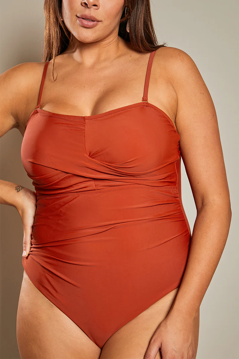 Control Ruched Crossover Detail Swimsuit - Image 9