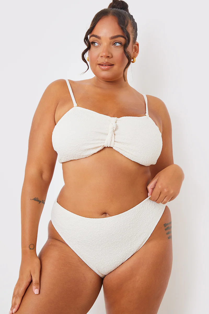 Control Textured High Waist Bikini Bottoms - Image 5