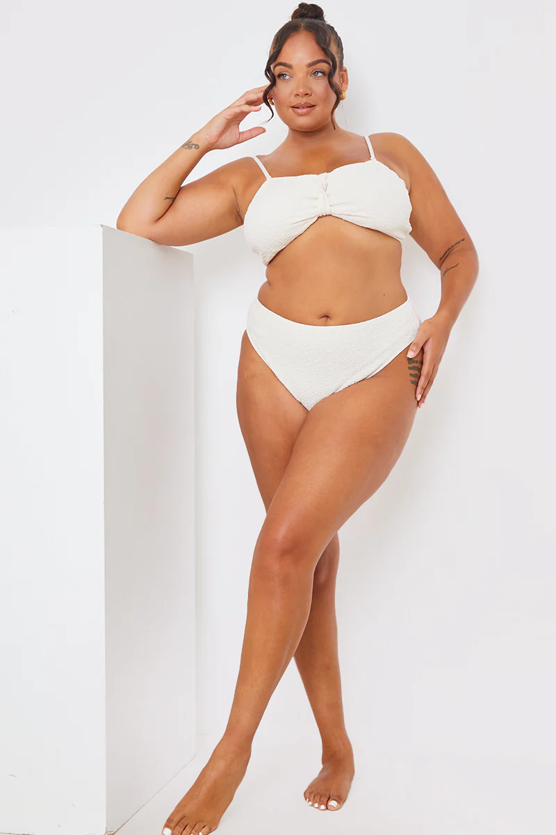 Control Textured High Waist Bikini Bottoms - Image 6