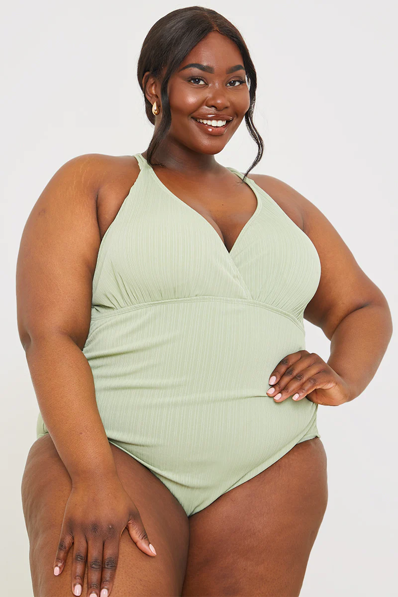 Control V-Neck Side Ruched Detail Swimsuit - Image 6