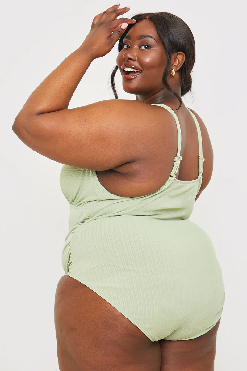 Control V-Neck Side Ruched Detail Swimsuit - Image 8