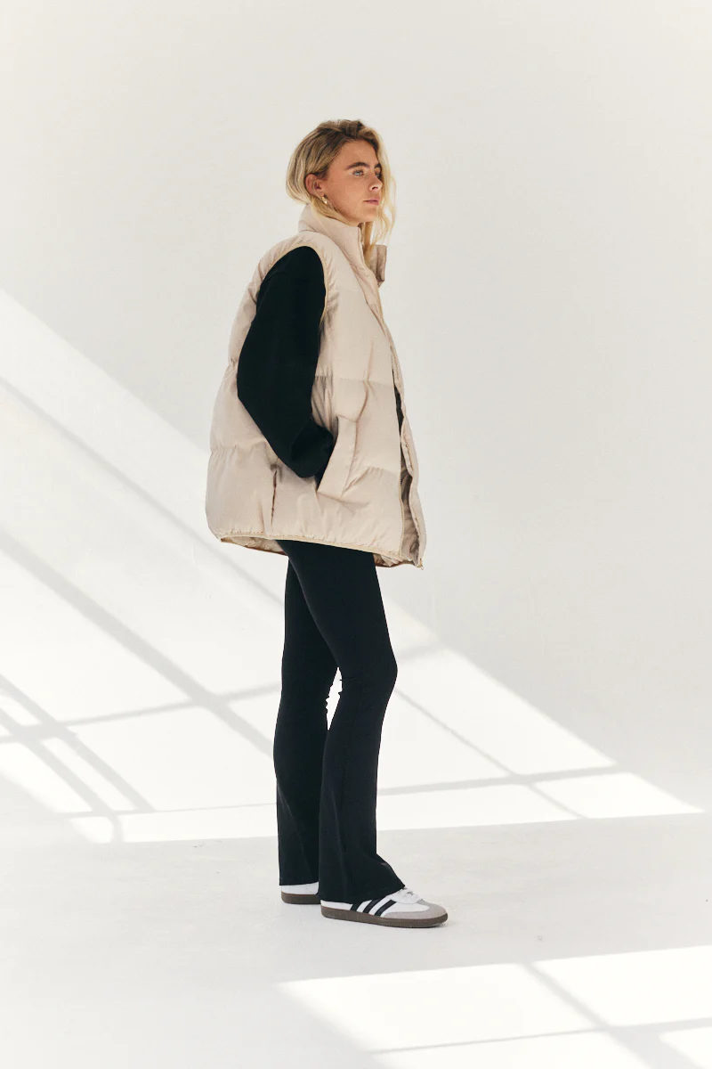 Cream Oversized Puffer Gilet - Image 3