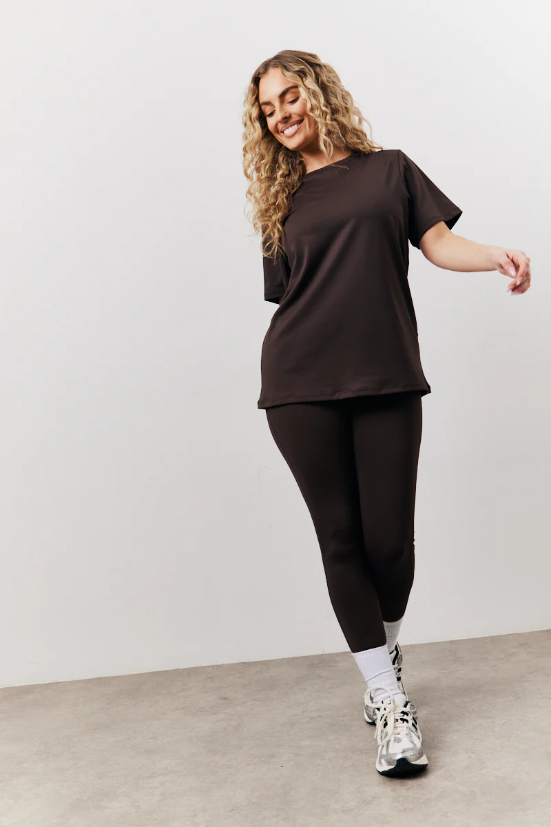 Chocolate Crew Neck Active Co-Ord T-Shirt - Image 2