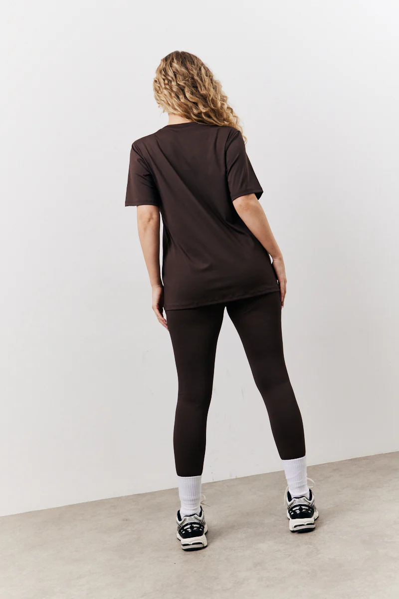 Chocolate Crew Neck Active Co-Ord T-Shirt - Image 3