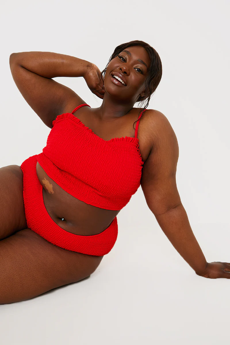 Crinkle High Waist Bikini Bottoms - Image 13