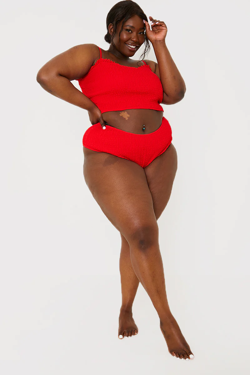Crinkle High Waist Bikini Bottoms - Image 7