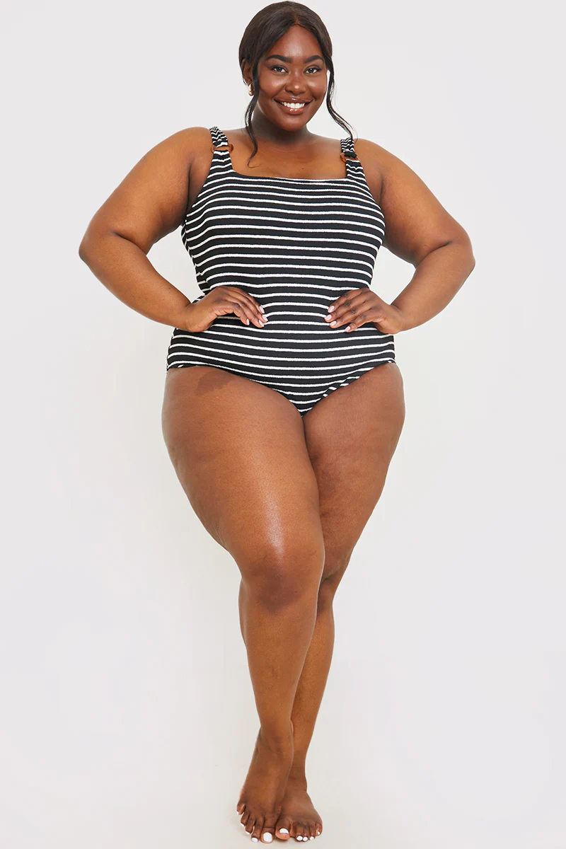 Control Crinkle Stripe Ring Detail Swimsuit - Image 6