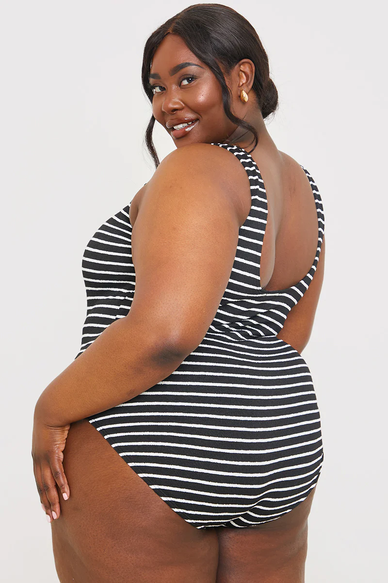 Control Crinkle Stripe Ring Detail Swimsuit - Image 8