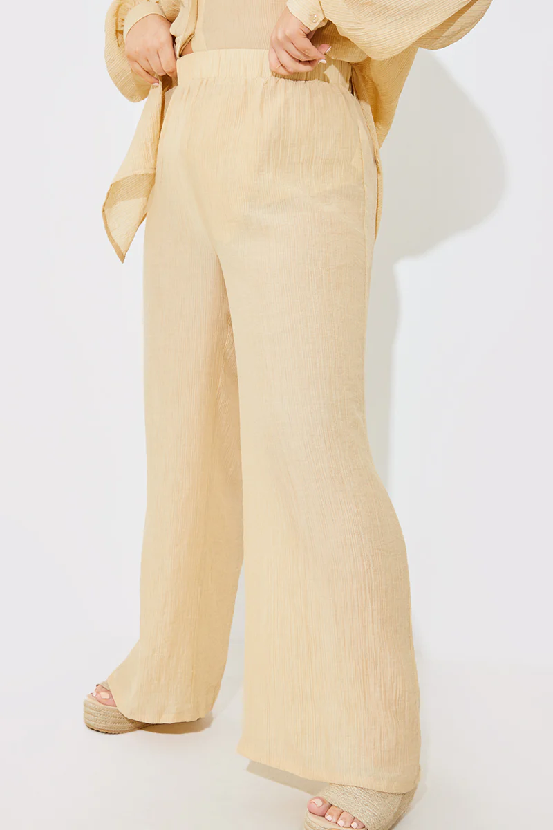 Crinkle Wide Leg Trousers - Image 5