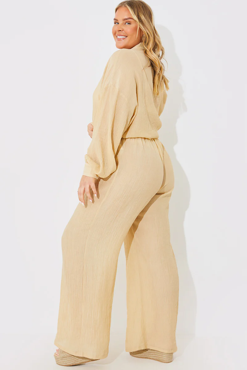 Crinkle Wide Leg Trousers - Image 6