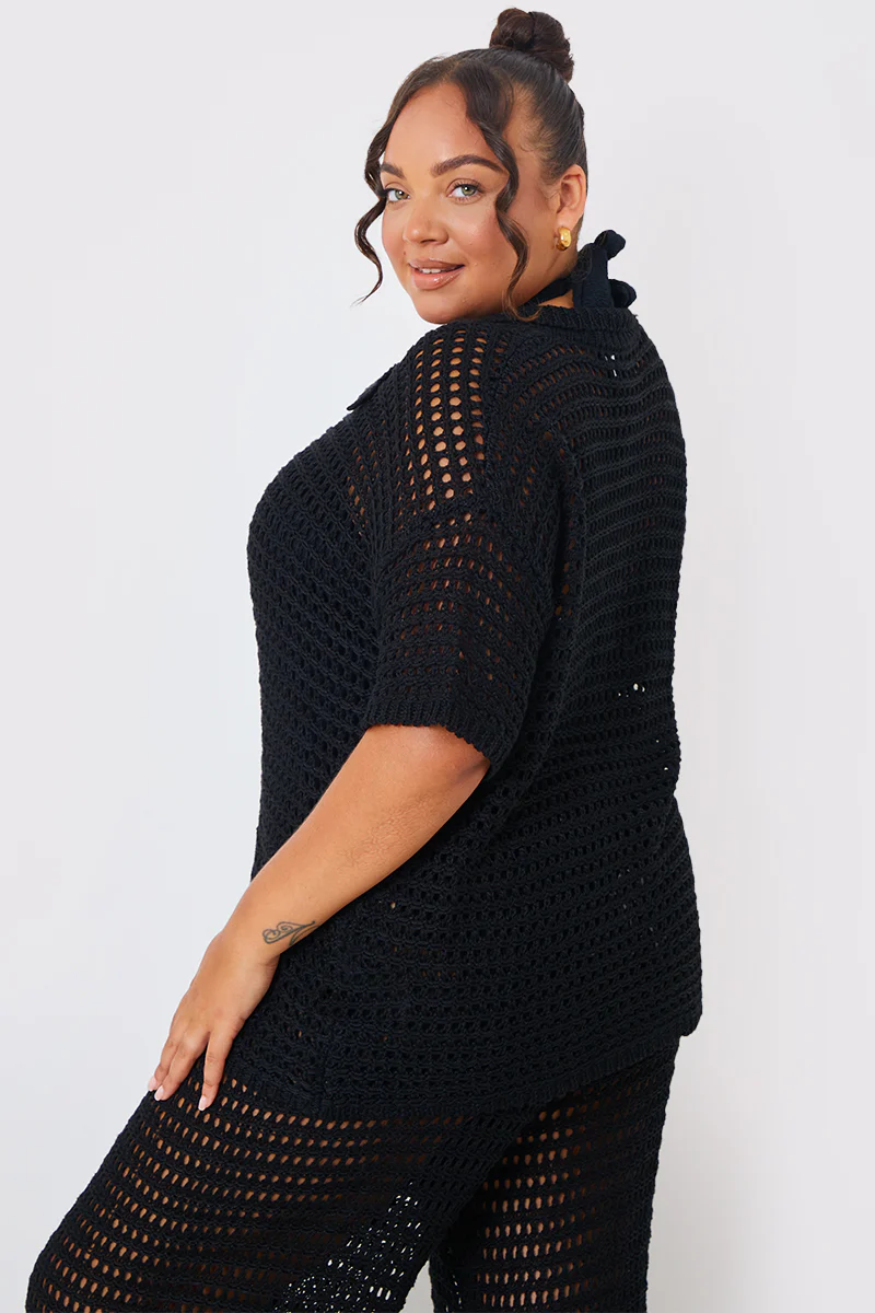 Crochet Button Down Co-Ord Shirt - Image 8