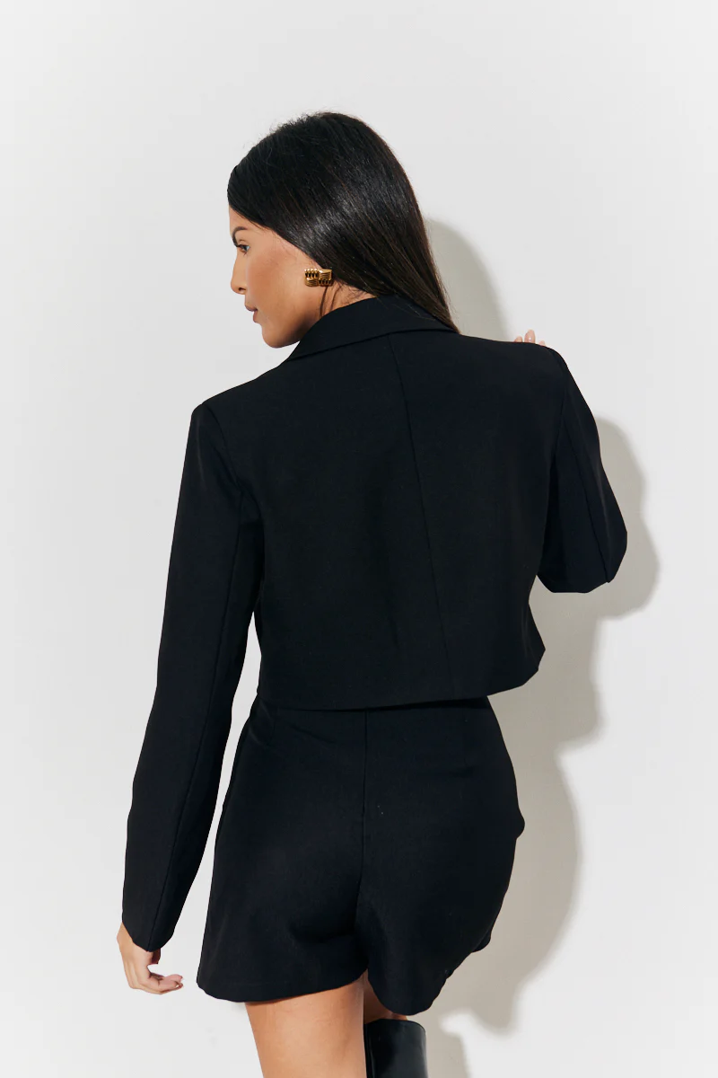 Cropped Tailored Blazer - Image 3