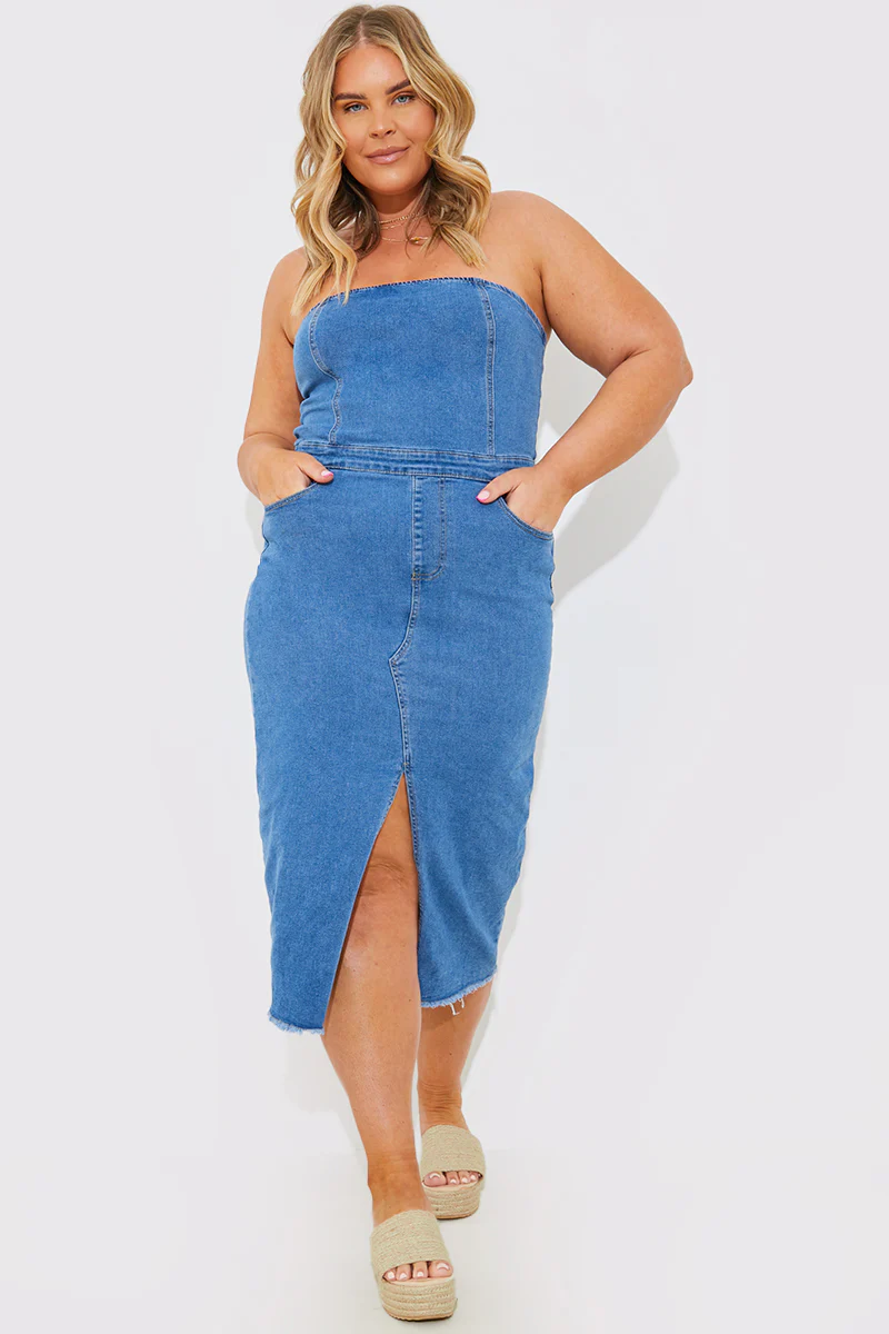 Denim Midi Dress - Image 4