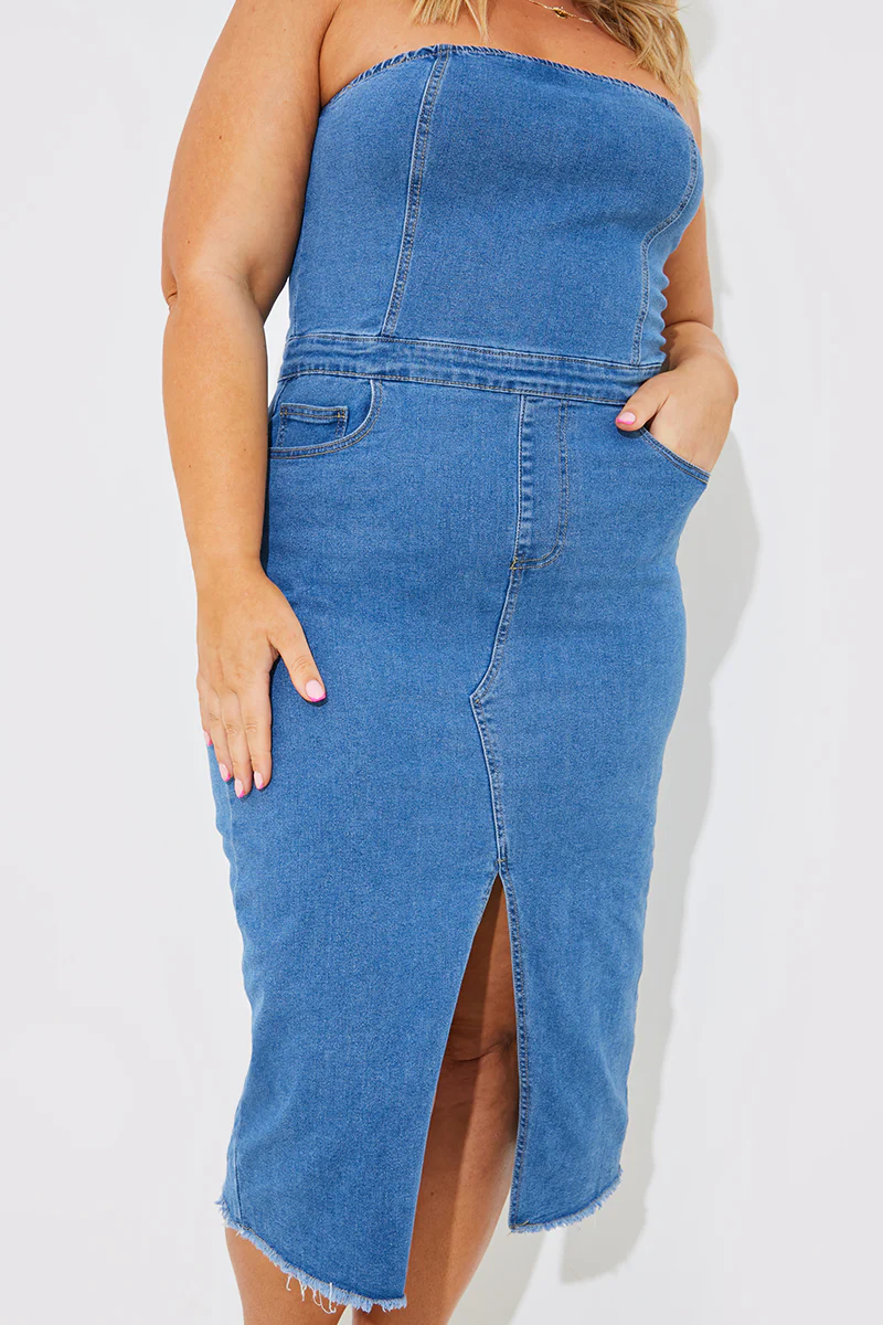 Denim Midi Dress - Image 5