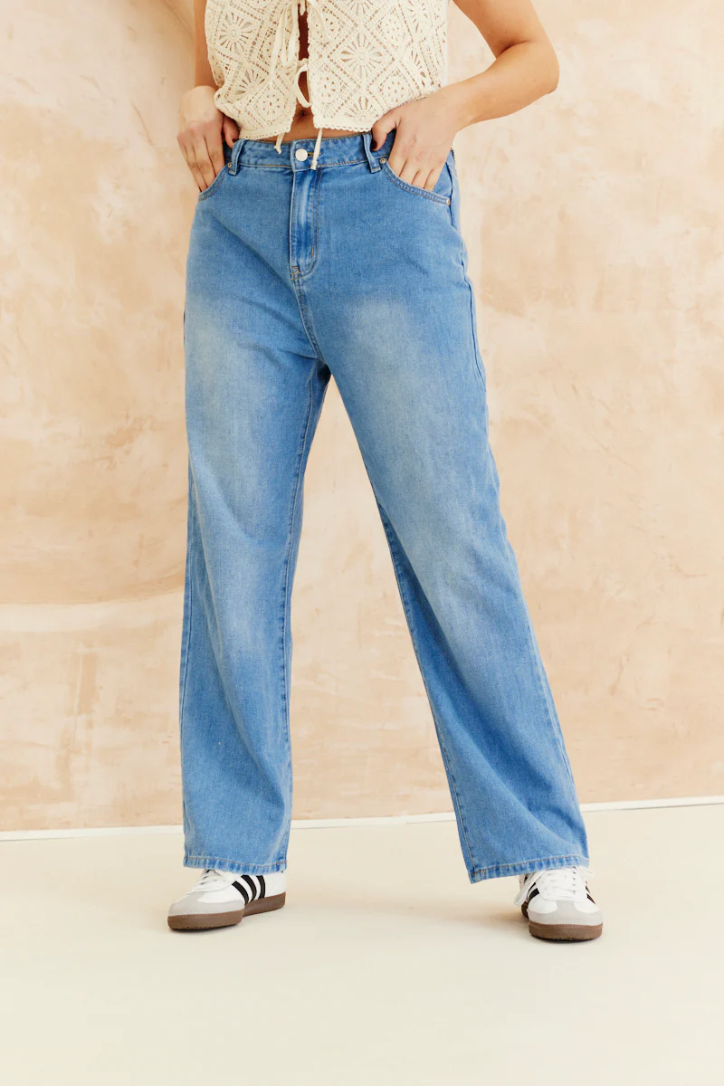 Denim Wide Leg Jeans - Image 3