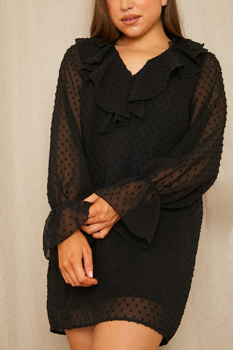 Dobby Frill Shift Dress - Image 4