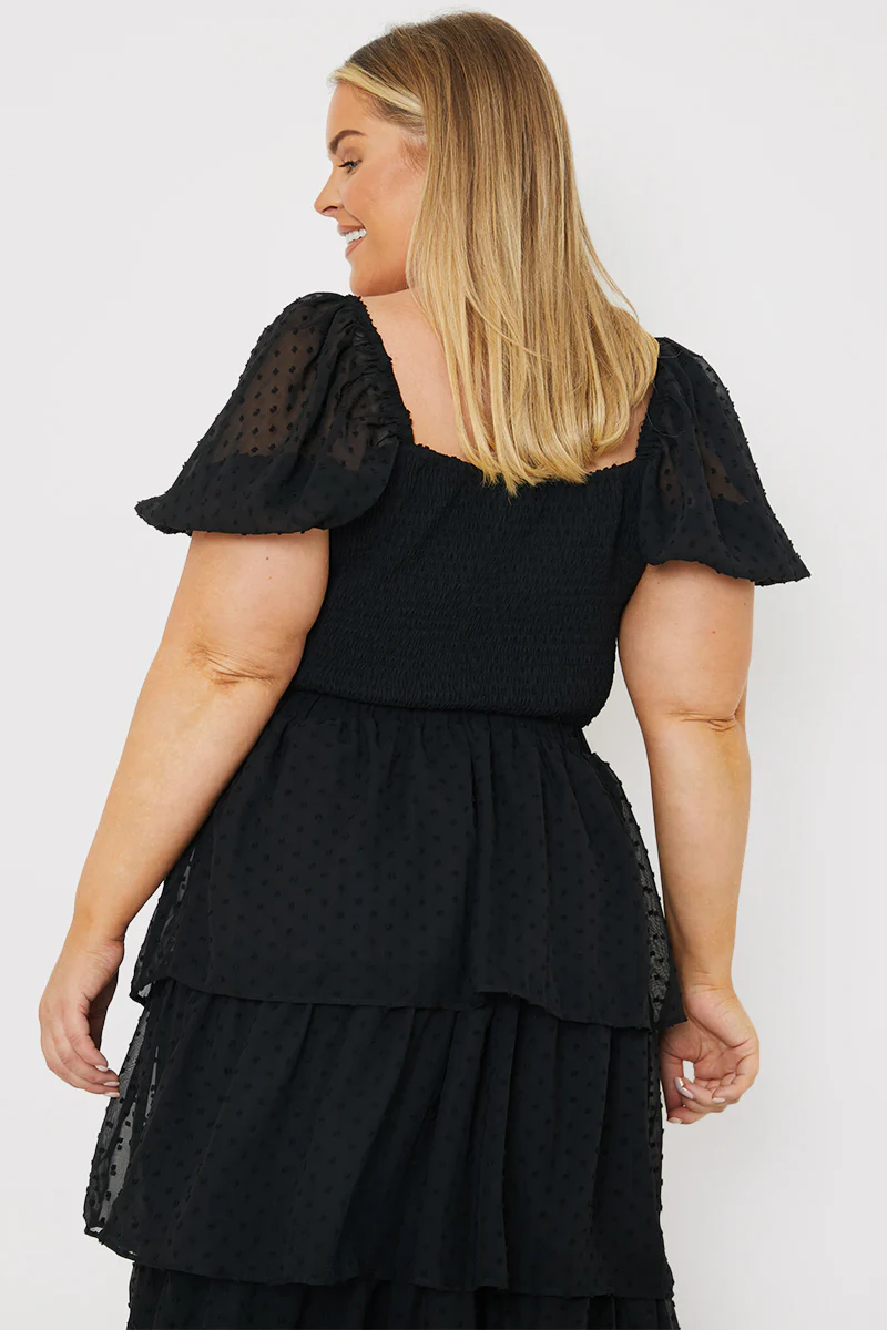 Shirred Bodice Dobby Co-Ord Crop Top - Image 4