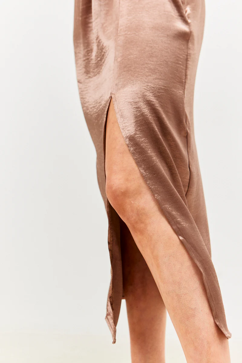 Satin Drape Co-Ord Midi Skirt - Image 3