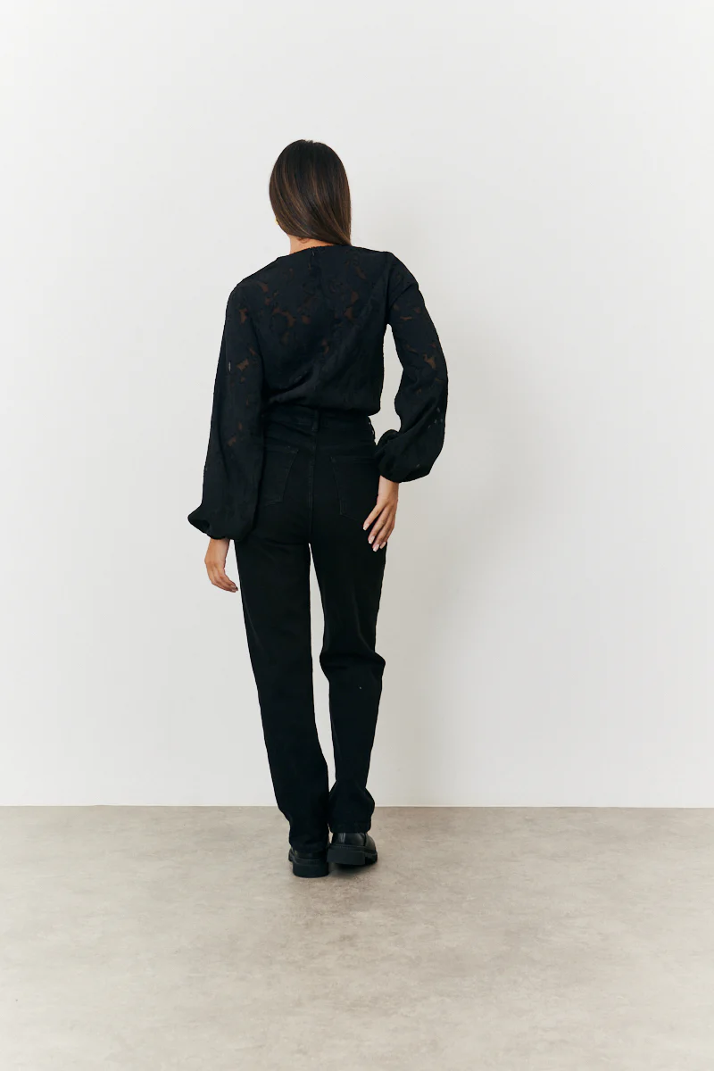 Jacquard Balloon Sleeve Bodysuit - Image 4