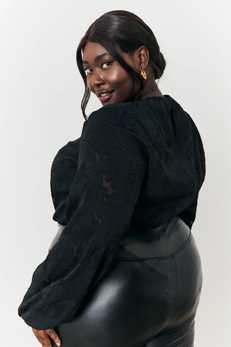 Jacquard Balloon Sleeve Bodysuit - Image 7