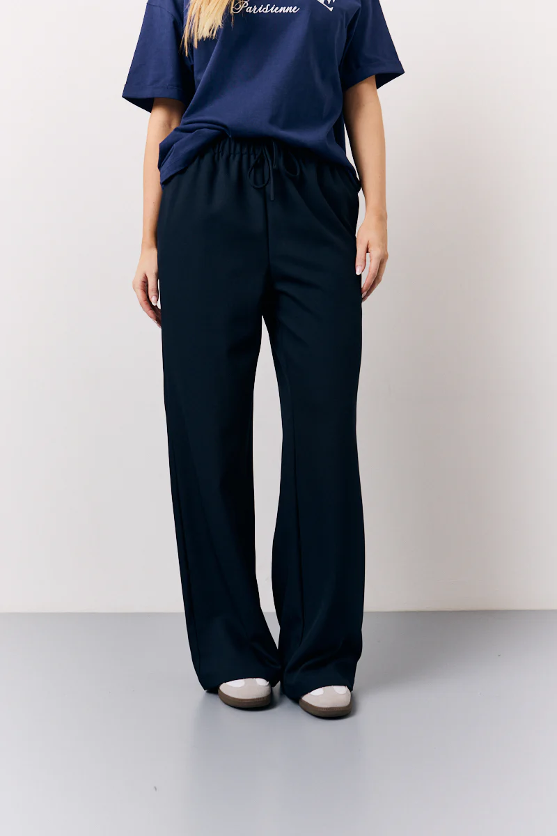 Navy Elasticated Waist Tailored Trouser - Image 2