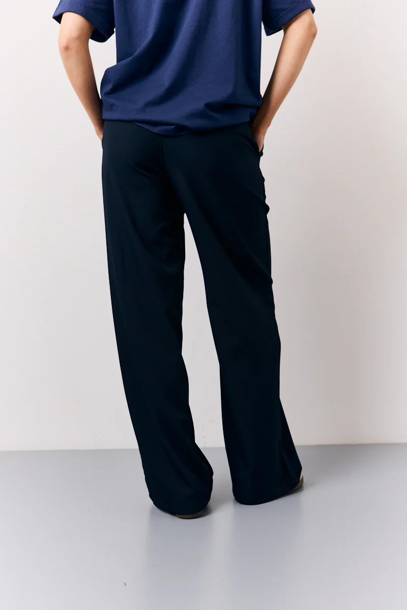 Navy Elasticated Waist Tailored Trouser - Image 4