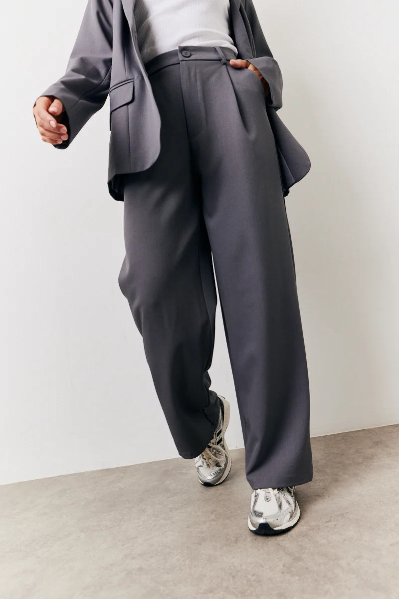 Charcoal Elastic Waist Back Trouser - Image 2