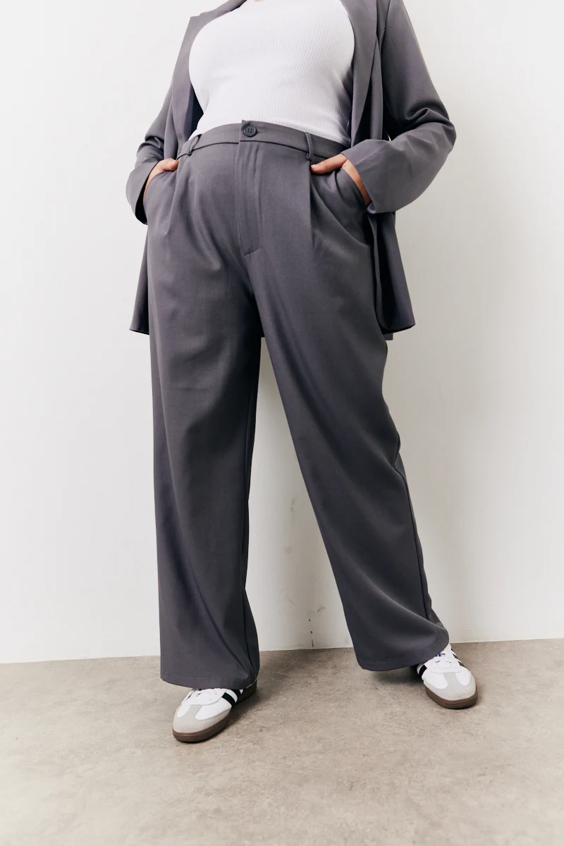Charcoal Elastic Waist Back Trouser - Image 6