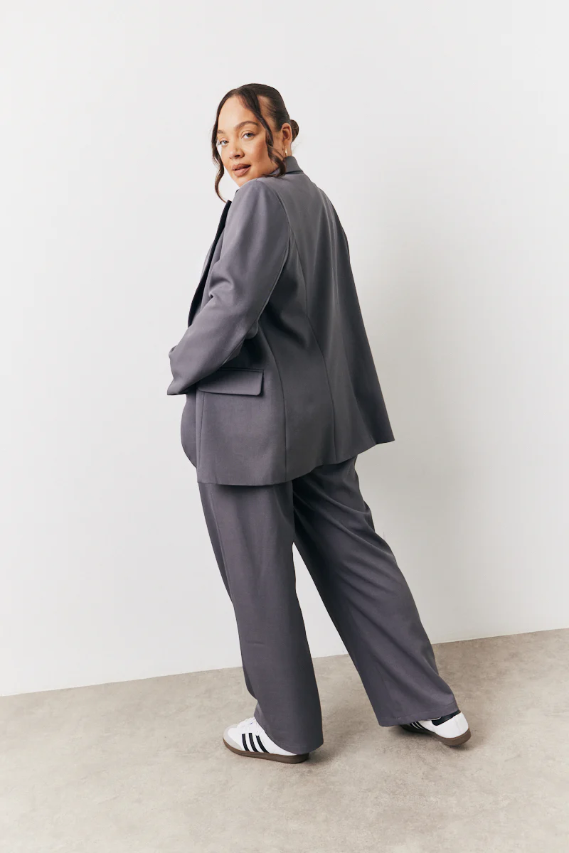Charcoal Elastic Waist Back Trouser - Image 7