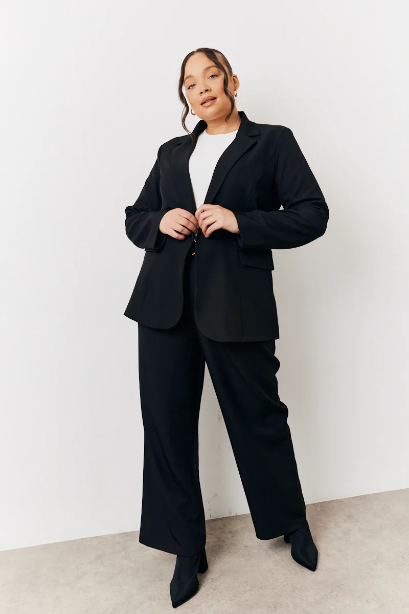 Black Elasticated Waist Wide Leg Trouser - Image 5