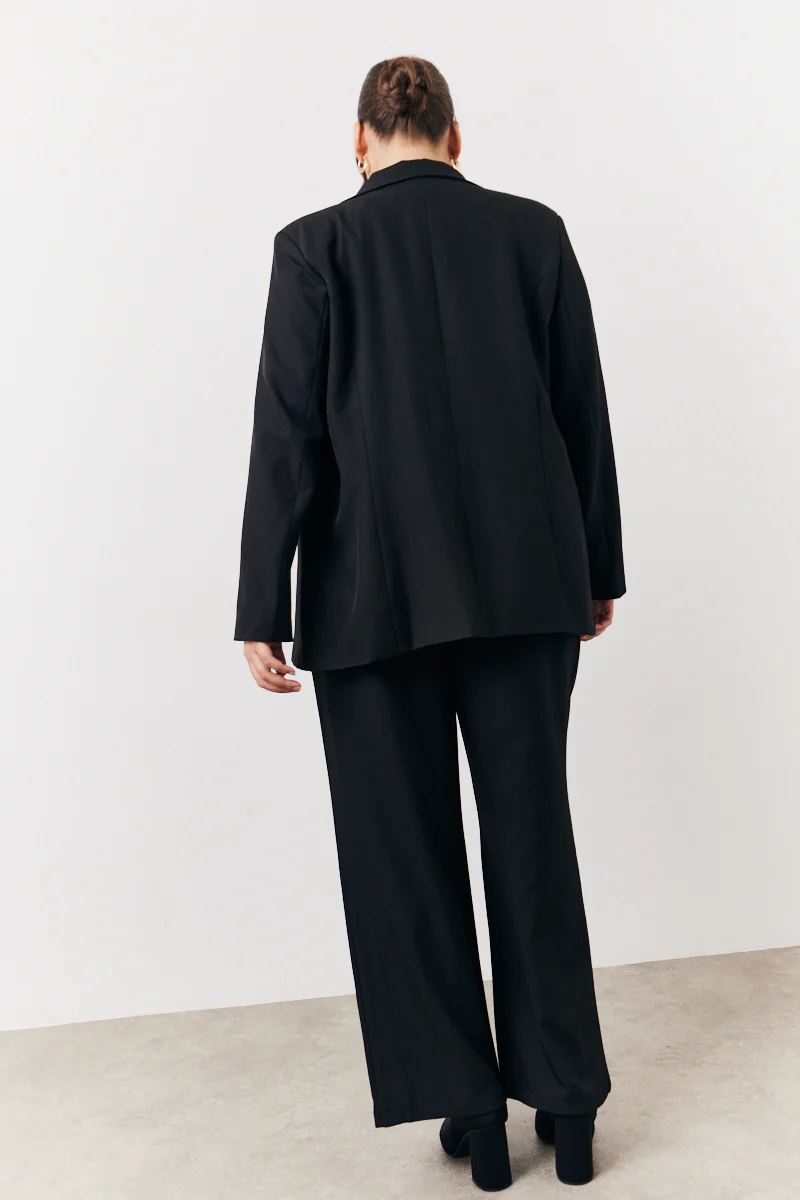 Black Elasticated Waist Wide Leg Trouser - Image 7