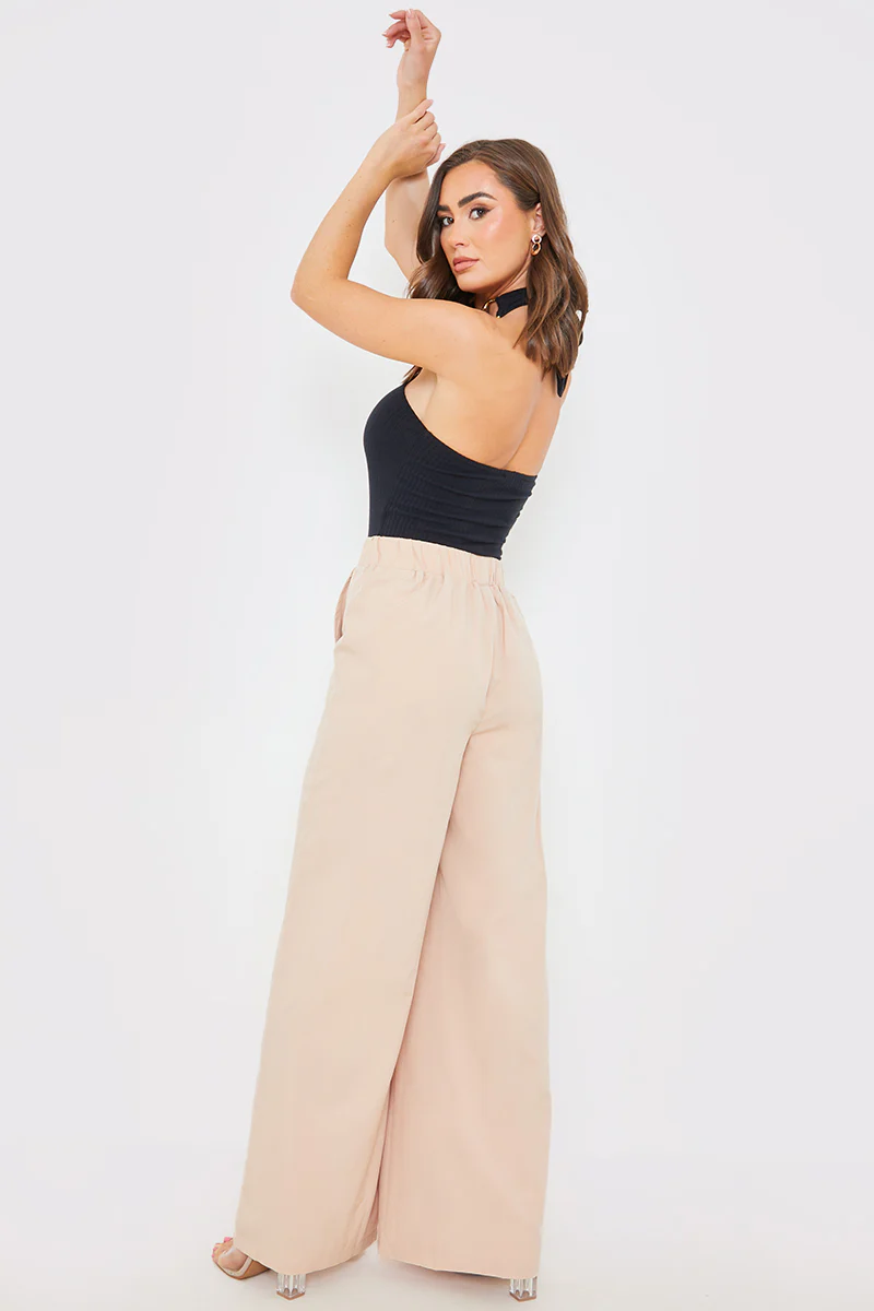 Elasticated Waist Wide Leg Trousers - Image 3